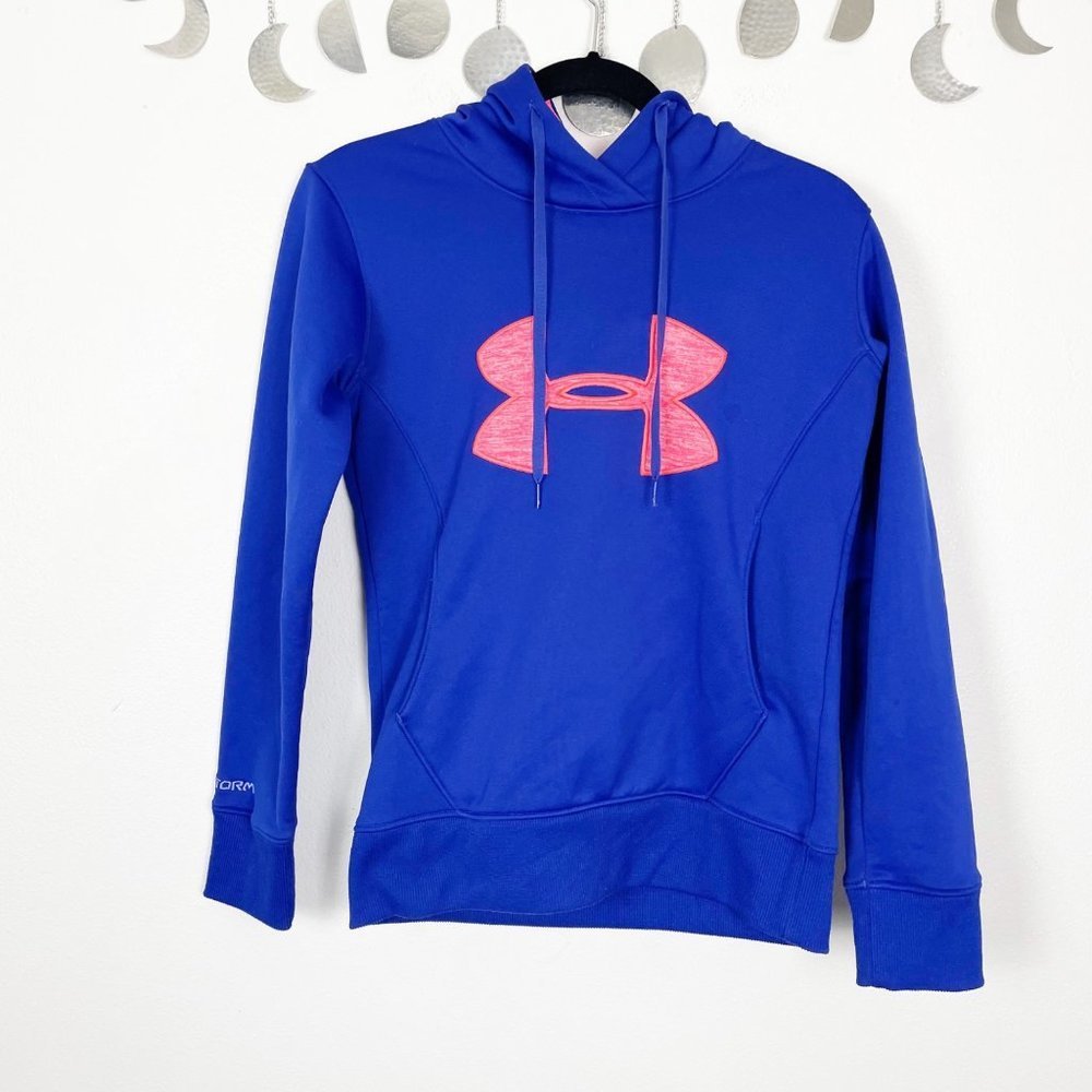 Under Armour Woman's Sz‎ XS Blue Hoodie Sweatshirt Athletic Storm